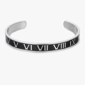 Roman numerals Stainless steel men bangle